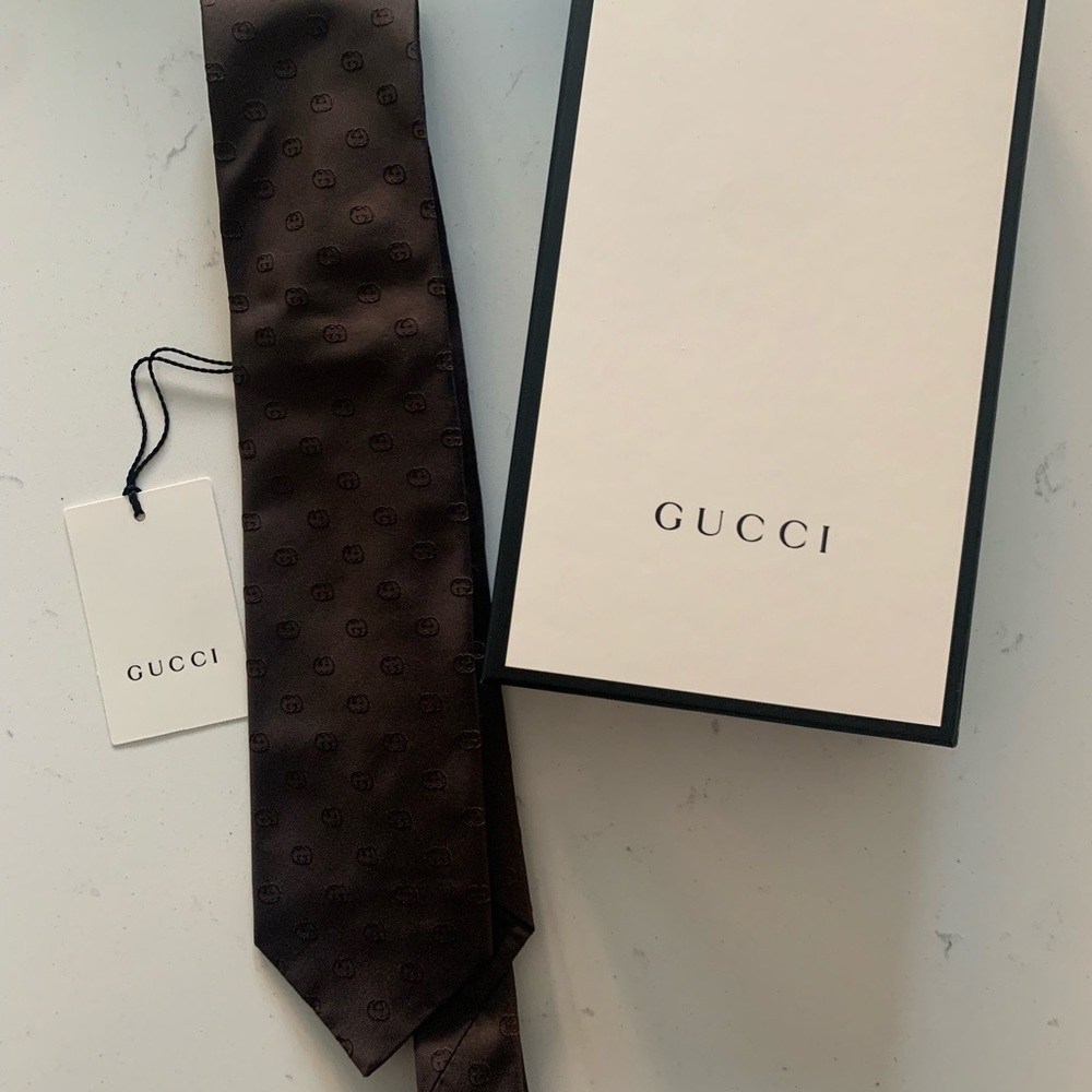 NWT Brown silk Gucci Tie